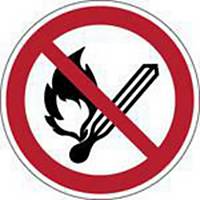 Brady P003 verbodsteken open vlam en roken verboden, zelfklevend, 50 mm, 2 stuks