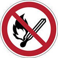 Brady 822151 pictogram vuur, open vlam en roken verboden, DIAM 315 mm, per stuk