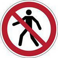 Brady P004 verbodsteken verboden voor voetgangers, zelfklevend, 100 mm, per stuk