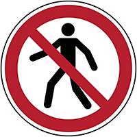 Brady P004 verbodsteken verboden voor voetgangers, zelfklevend, 200 mm, per stuk
