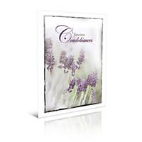 Greeting cards condolences with lavender in French - pack of 6