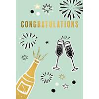 Carte de voeux felicitations champagne - paquet de 6