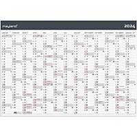 Kalender Mayland 0643 00, 2024, 13 måneder, 70 x 100 cm, papir, grå
