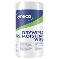 Lyreco wet/dry multi-purpose wipes for screens and peripherals - pack of 2x50