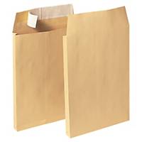 Bags 229x324x30mm peel and seal 120g brown - box of 100