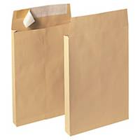 Bags 250x353x30mm peel and seal 120g brown - box of 100