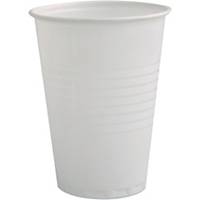 Disposable cups for warm/cold drinks 18cl white - box of 3000