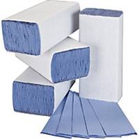 Blue 1 ply Z-Fold Hand Towels - Pack of 3000