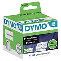 Dymo El60/Lw330 Labels 101 X 54Mm - White - Pack Of 220