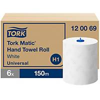 Pack 6 bobinas de toalhas de mãos Tork Universal - 150 m - Folha dupla - branco