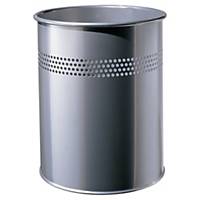 Twinco waste-paper basket 15 litres, metal silver