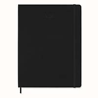 Agenda Moleskine XL Pro avec couverture noire et fermeture élastique, anglais