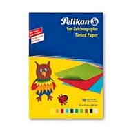 Pelikan színes papír, 33 x 23 cm, 130 g/m², vegyes szín, 10 lap/csomag