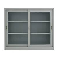 METAL PRO MET-12110G Steel Sideboard With Clear Window Darkgrey
