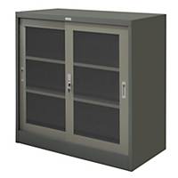 WORKSCAPE ZDF-323 Steel Sideboard With Glass Grey