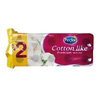 Perfex Cotton 050213 Toilettenpapier, konvent. Rollen, 3-lagig, 10 Stück