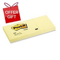 POST-IT NOTES CANARY YELLOW 38X51MM - PACK OF 12