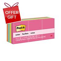 POST-IT 653AN NEON NOTES 1.5   X 2   - 4 NEON COLOURS - PACK OF 12
