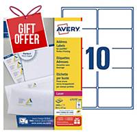 Avery L7173 laser labels Jam Free 99,1x57mm - box of 1000