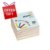 STICKN 21577 STICKY NOTE 4+1 3X3 INCHES 4 COLORS