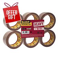 Scotch® Packaging Tape Heavy Brown, 50 mm x 66 m