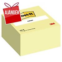 3M Post-it® 636B öntapadó kockatömb, 76 x 76 mm, sárga, 450 lap/csomag