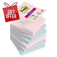 Post-it® Super Sticky Z-Notes Soulful Collection, 76mmx76mm, 6 Pads of 90 Sheets