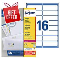 Avery L7162 laser labels Jam Free 99,1x33,9mm - box of 1600