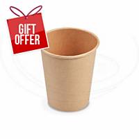 Paper Cup, Brown, Size M, Diameter 80mm, 282ml, 50Pcs