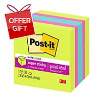 POST-IT 2027-SSGFA SUPER STICKY NOTES 3X3 INCH ASSORTED COLOUR