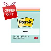 POST-IT 654-5AP STICKY NOTE 3X3 INCH 100 SHEETS ASSORTED COLOUR PACK OF 5