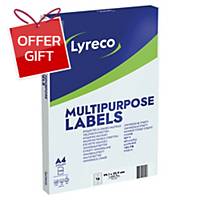 LYRECO Multi-Purpose White Labels 99.1 X 33.9mm - Box of 1600 (With Selvedge)
