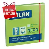 Karteczki samoprzylepne MILAN Neon, 76 x 76 mm, zielone, 100 karteczek