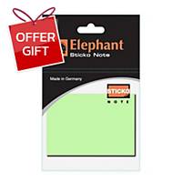 ELEPHANT REPOSITIONABLE NOTE 2X3  PASTEL GREEN