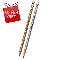 STAEDTLER PACIFIC WOODEN PENCIL WITH ERASER HB - BOX OF 12