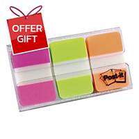 POST-IT INDEX FLAGS STRONG NEON 25MM 22/PACK - PACK OF 3
