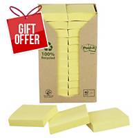 3M Post-It Recycled Notes Tower Of 24 Pads Yellow 38X51Mm