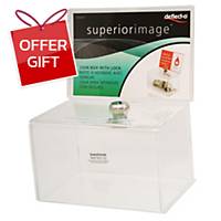 DEFLECT-O 596901-TL Coin Box With Lock Clear