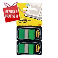 Zakładki indeksujące Post-it® zielone, w opakowaniu 100 zakładek