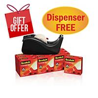 3M Scotch Crystal Tape - Pack Of 10 Rolls - Get The Dispenser Free!