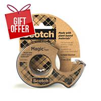 Scotch Magic 900 Recycled Hand Dispenser Including 1 Roll Of Magic 900 Tape