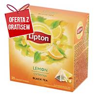 Herbata owocowa LIPTON cytrynowa, 20 torebek piramidek