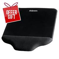 Fellowes Plush Touch Mouse Pad Wrist Support Black