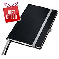 Leitz Style A5 Hard Cover Ruled Notebook Satin Black
