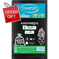 CHAMPION Waste Bag 18X20 inches Black Pack of 40