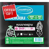 CHAMPION Waste Bag 24X28 inches Black Pack of 20