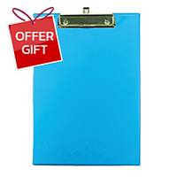 ORCA 102 PVC PLASTIC COVERED CLIPBOARD A4 LIGHT BLUE
