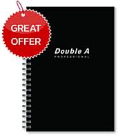 DOUBLE A WIREBOUND NOTEBOOK 70G 40 SHEETS A5 BLACK