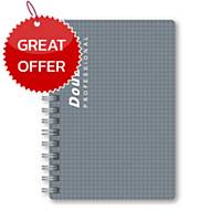 DOUBLE A PROFESSIONAL WIREBOUND NOTEBOOK A5 70GRAMS 100SHEETS GREY