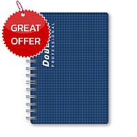DOUBLE A PROFESSIONAL WIREBOUND NOTEBOOK A5 70GRAMS 100SHEETS DARK BLUE